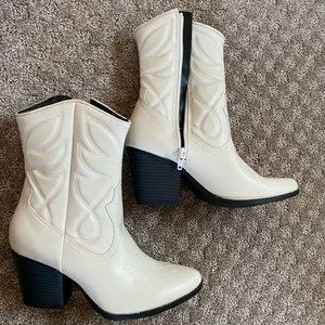 Cream color cowboy boots